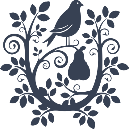 Partridge In A Swirly Pear Tree Sticker
