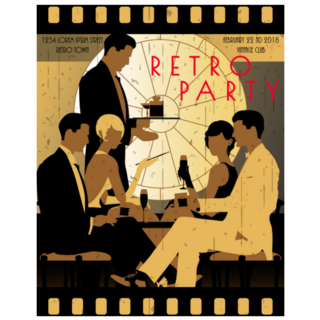 Party At The Bar Early 20th Century Sticker