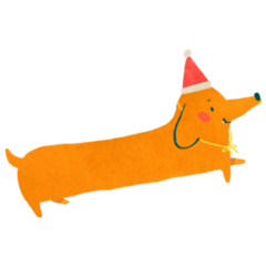 Party Hat Dachshund Sticker