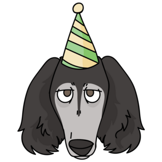 Party Hat Saluki Sticker