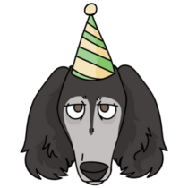 Party Hat Saluki Sticker