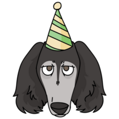 Party Hat Saluki Sticker