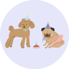 Party Pug & Poodle Sticker