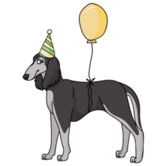 Party Saluki Sticker