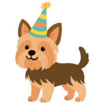 Party Yorkshire Terrier Sticker