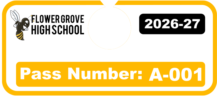 Pass Number Horizontal Hang Tag Parking Permit