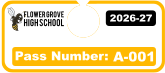 Pass Number Horizontal Hang Tag Parking Permit