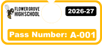 Pass Number Horizontal Hang Tag Parking Permit