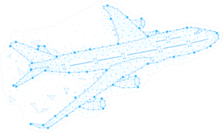 Passengers Commercial Airplane Flying Abstract Sticker