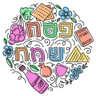 Passover Greeting Card Line Art Israel Sticker