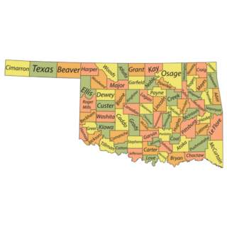 Pastel Administrative Map Of Oklahoma Sticker