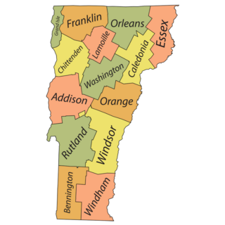 Pastel Administrative Map Of The State Of Vermont Sticker