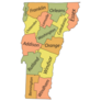 Pastel Administrative Map Of The State Of Vermont Sticker