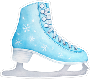 Pastel Blue Figure Skate Sticker