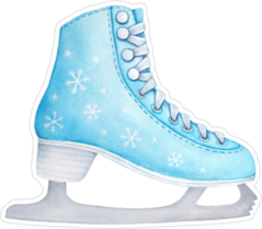 Pastel Blue Figure Skate Sticker