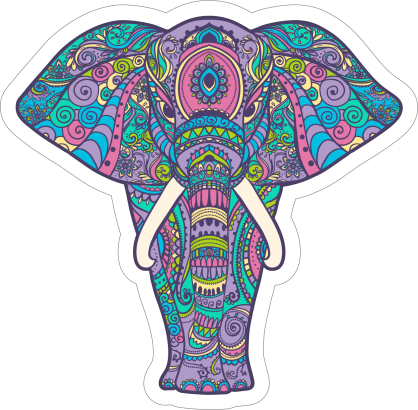 Pastel Elephant Boho Sticker