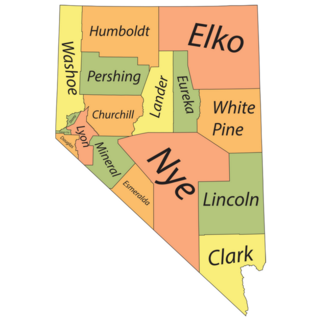 Pastel Map Of Nevada, Usa With Counties Sticker