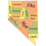 Pastel Map Of Nevada, Usa With Counties Sticker