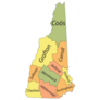 Pastel Map Of New Hampshire Counties Sticker