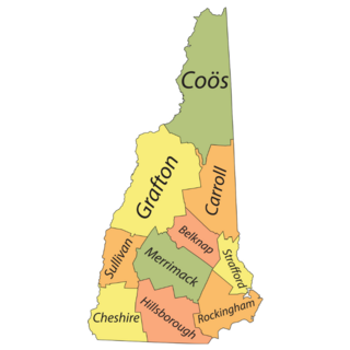 Pastel Map Of New Hampshire Counties Sticker