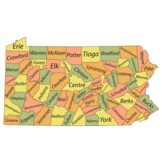 Pastel Map Of Pennsylvania Sticker