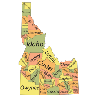 Pastel Map Of The Federal State Of Idaho Sticker