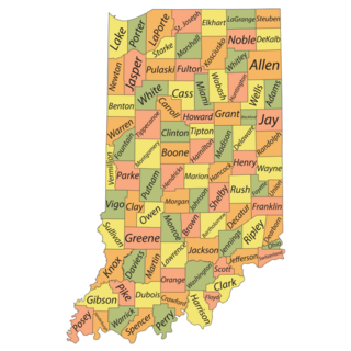 Pastel Map Of The Federal State Of Indiana Sticker