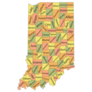 Pastel Map Of The Federal State Of Indiana Sticker