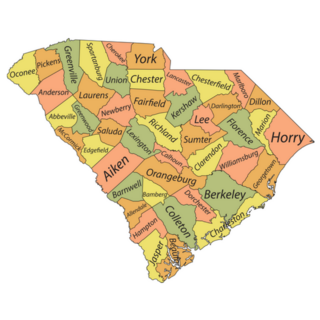Pastel Map Of The Federal State Of South Carolina Sticker