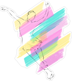 Pastel Silhouette Of Figure Skater Sticker