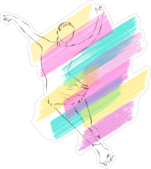 Pastel Silhouette Of Figure Skater Sticker