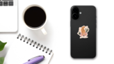 Pastel Tiger Sticker on a Phone (New) example
