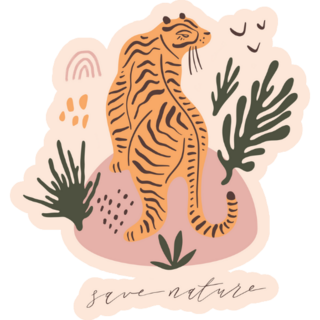Pastel Tiger Sticker
