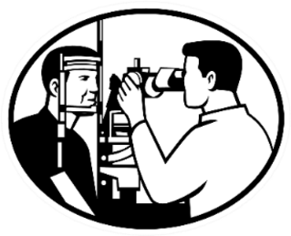 Patient And Optician Or Optometrist Retro Sticker