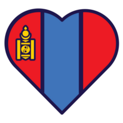 Patriot Heart In National Mongolia Flag Sticker