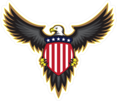 Patriotic American Bald Eagle with Shield Sticker