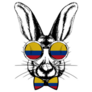Patriotic Bunny National Flag Of Colombia Sticker