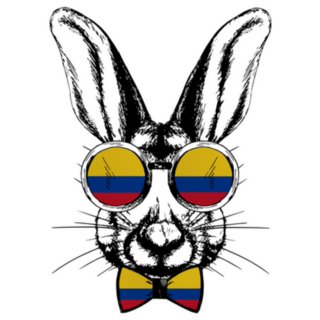 Patriotic Bunny National Flag Of Colombia Sticker