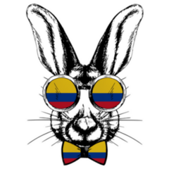 Patriotic Bunny National Flag Of Colombia Sticker