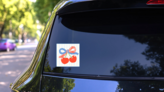 Patriotic Cherries Sticker on a Rear Car Window (New) example