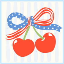 Patriotic Cherries Sticker