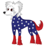 Patriotic Chinese Crested Sticker