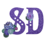 Patriotic Floral Clip Abbreviation Of South Dakota Sticker