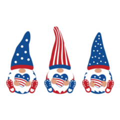Patriotic Gnome Set With Hearts 4th Of July Sticker