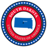 Patriotic Label With Map Of South Dakota Sticker