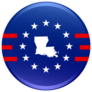 Patriotic Louisiana Button Sticker