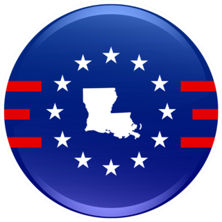 Patriotic Louisiana Button Sticker