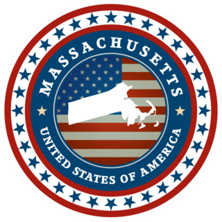 Patriotic Massachusetts State Sticker