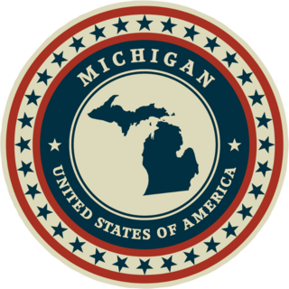 Patriotic Michigan State Sticker