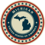 Patriotic Michigan State Sticker